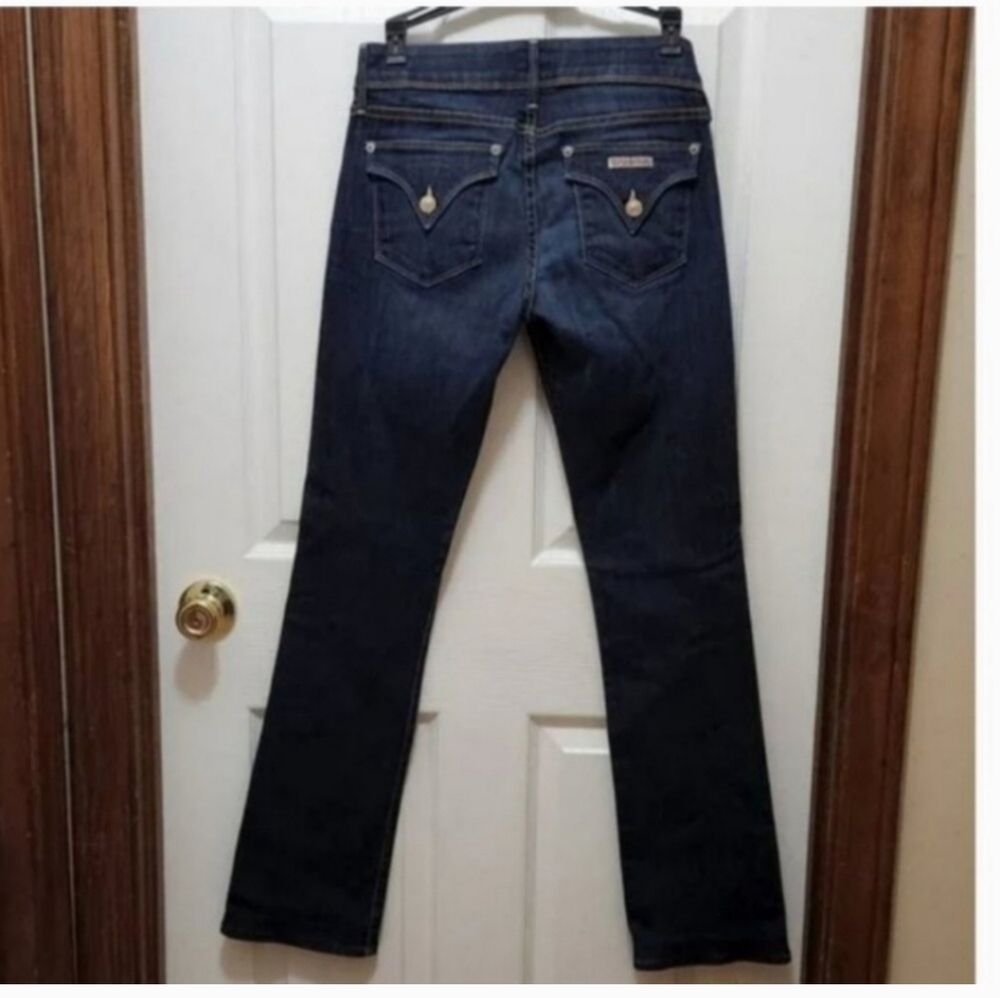Hudson Signature Bootcut Low-rise Dark Wash Double button Womens SZ 27 EUC - Picture 2 of 7